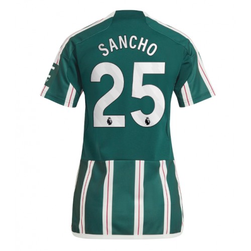 Fotballdrakt Dame Manchester United Jadon Sancho #25 Bortedrakt 2023-24 Kortermet